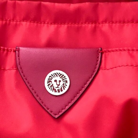 ANNE KLEIN ALLY Y2K LARGE RED NYLON TOTE BAG WEEKENDER WITH WRISTLET MAKEUP BAG - Picture 5 of 16